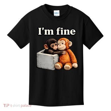 I'm Fine Monkey Punch Funny Kids T-Shirt