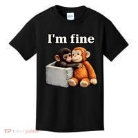 I'm Fine Monkey Punch Funny Kids T-Shirt thumb 0