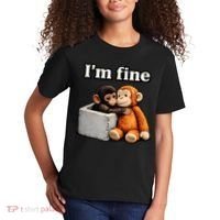 I'm Fine Monkey Punch Funny Kids T-Shirt thumb 2