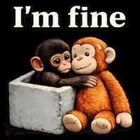 I'm Fine Monkey Punch Funny Kids T-Shirt thumb 4