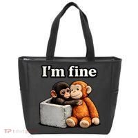 I'm Fine Monkey Punch Funny Tote Bag thumb 0