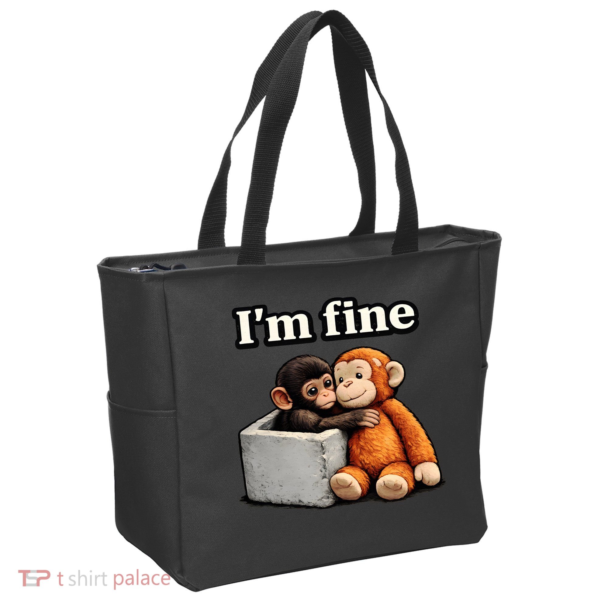 I'm Fine Monkey Punch Funny Tote Bag