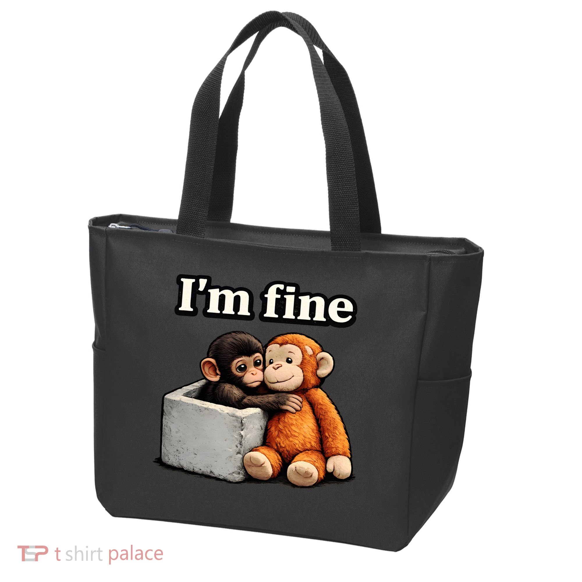 I'm Fine Monkey Punch Funny Tote Bag