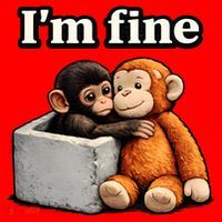 I'm Fine Monkey Punch Funny Santa Hat thumb 1