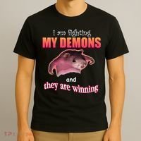 Im Fighting My Demons And They Are Winning Rat Word Art Meme T-Shirt thumb 3