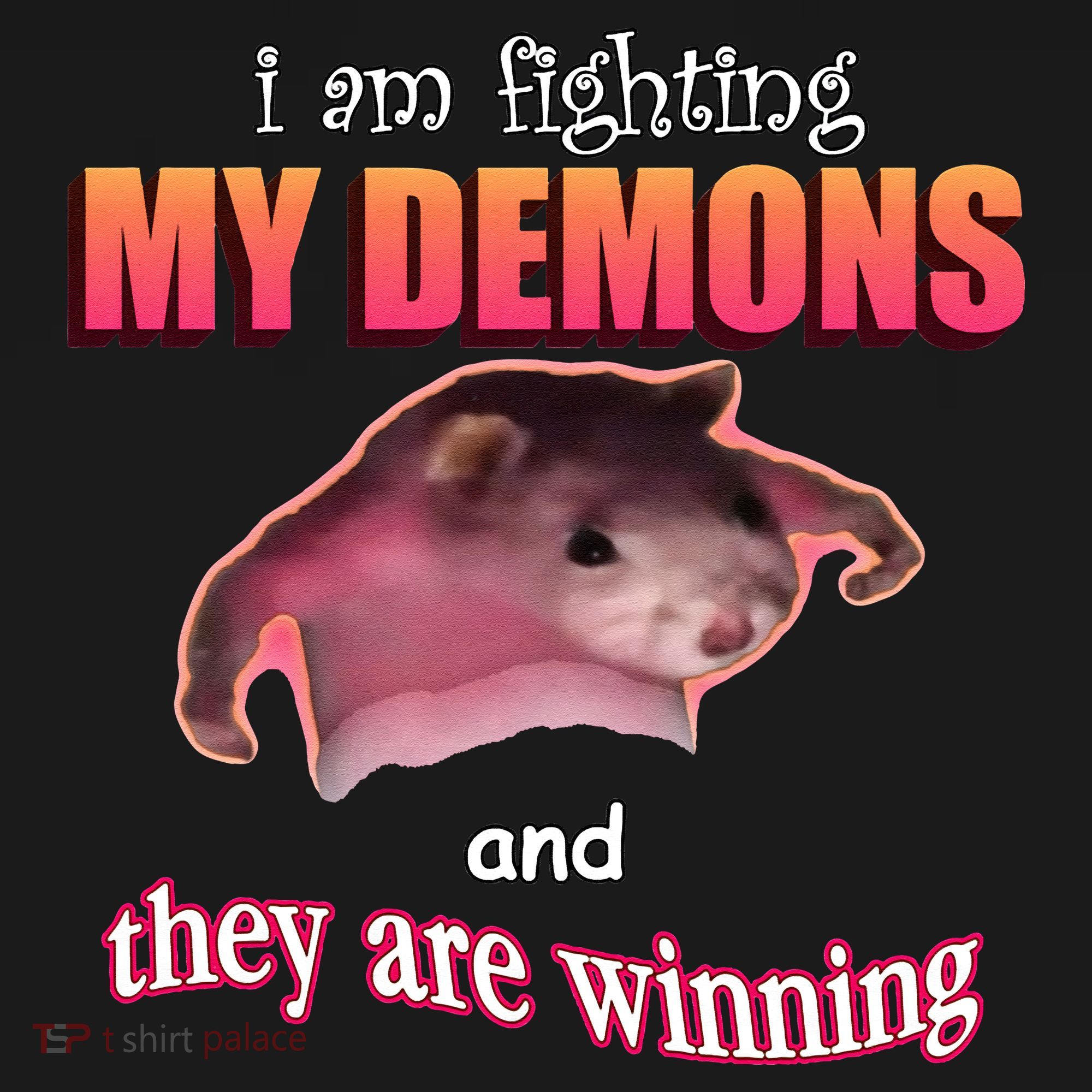 Im Fighting My Demons And They Are Winning Rat Word Art Meme Baby Bodysuit