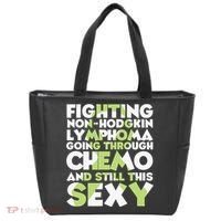 Inspirational Fighting Non-Hodgkin Lymphoma Chemo Patient Tote Bag thumb 0
