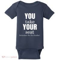 Instructions For Our President You Take Your Seat Biden's Cue Cards Baby Bodysuit thumb 0