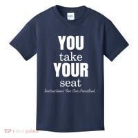 Instructions For Our President You Take Your Seat Biden's Cue Cards Kids T-Shirt thumb 0