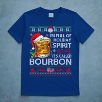 IM Full Of Holiday Spirit Bourbon Ugly Xmas Pajamas Gift T-Shirt thumb 5