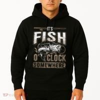 Its Fish Oclock SomewhereFunny Fishing Hoodie thumb 2