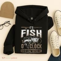 Its Fish Oclock SomewhereFunny Fishing Hoodie thumb 4