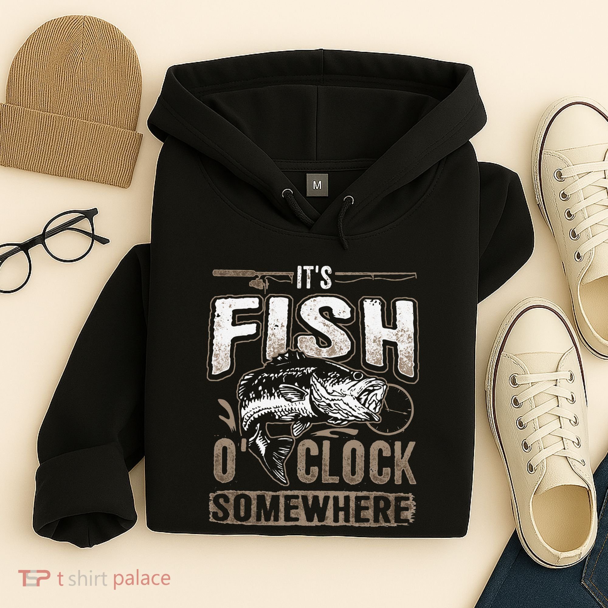 Its Fish Oclock SomewhereFunny Fishing Hoodie