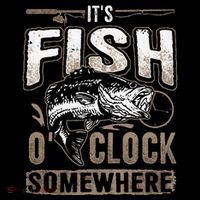 Its Fish Oclock SomewhereFunny Fishing Sweatshirt thumb 3