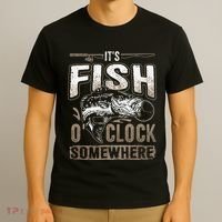 Its Fish Oclock SomewhereFunny Fishing T-Shirt thumb 3
