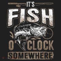 Its Fish Oclock SomewhereFunny Fishing Beanie thumb 2