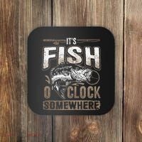 Its Fish Oclock SomewhereFunny Fishing Coaster thumb 0