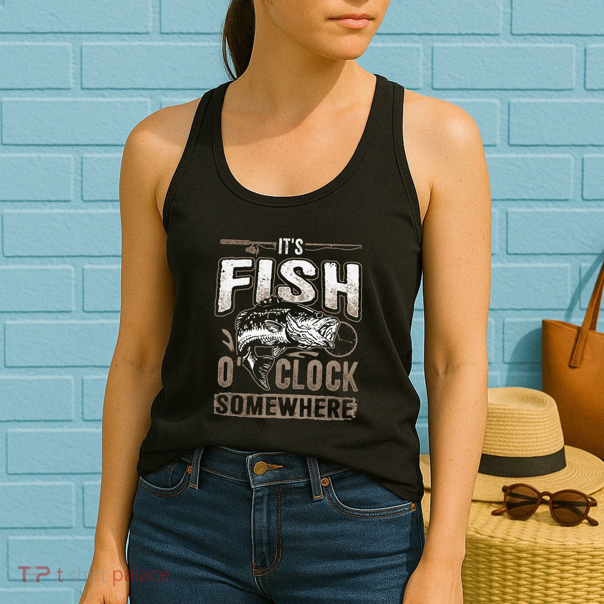 Its Fish Oclock SomewhereFunny Fishing Women's Tank Top