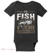 Its Fish Oclock SomewhereFunny Fishing Baby Bodysuit thumb 0