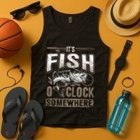 Its Fish Oclock SomewhereFunny Fishing Tank Top thumb 4