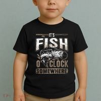 Its Fish Oclock SomewhereFunny Fishing Toddler T-Shirt thumb 2