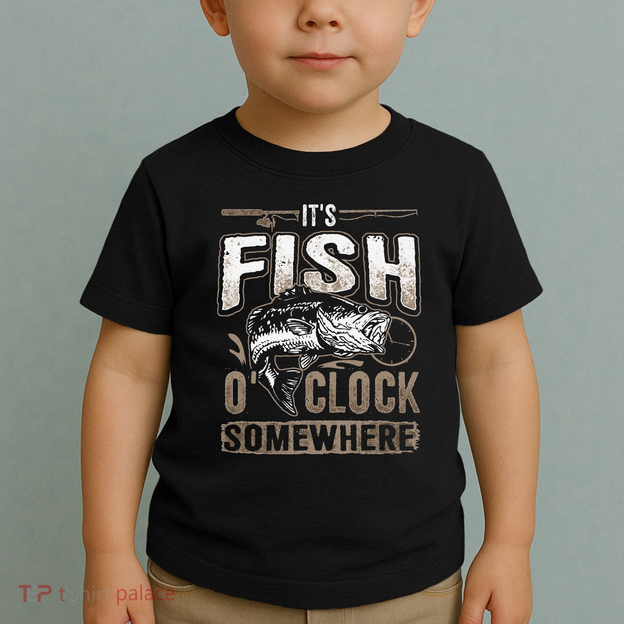 Its Fish Oclock SomewhereFunny Fishing Toddler T-Shirt