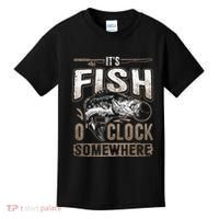 Its Fish Oclock SomewhereFunny Fishing Kids T-Shirt thumb 0