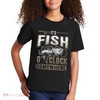 Its Fish Oclock SomewhereFunny Fishing Kids T-Shirt thumb 2