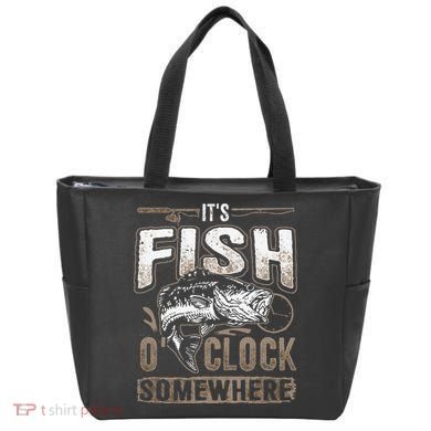 Its Fish Oclock SomewhereFunny Fishing Tote Bag