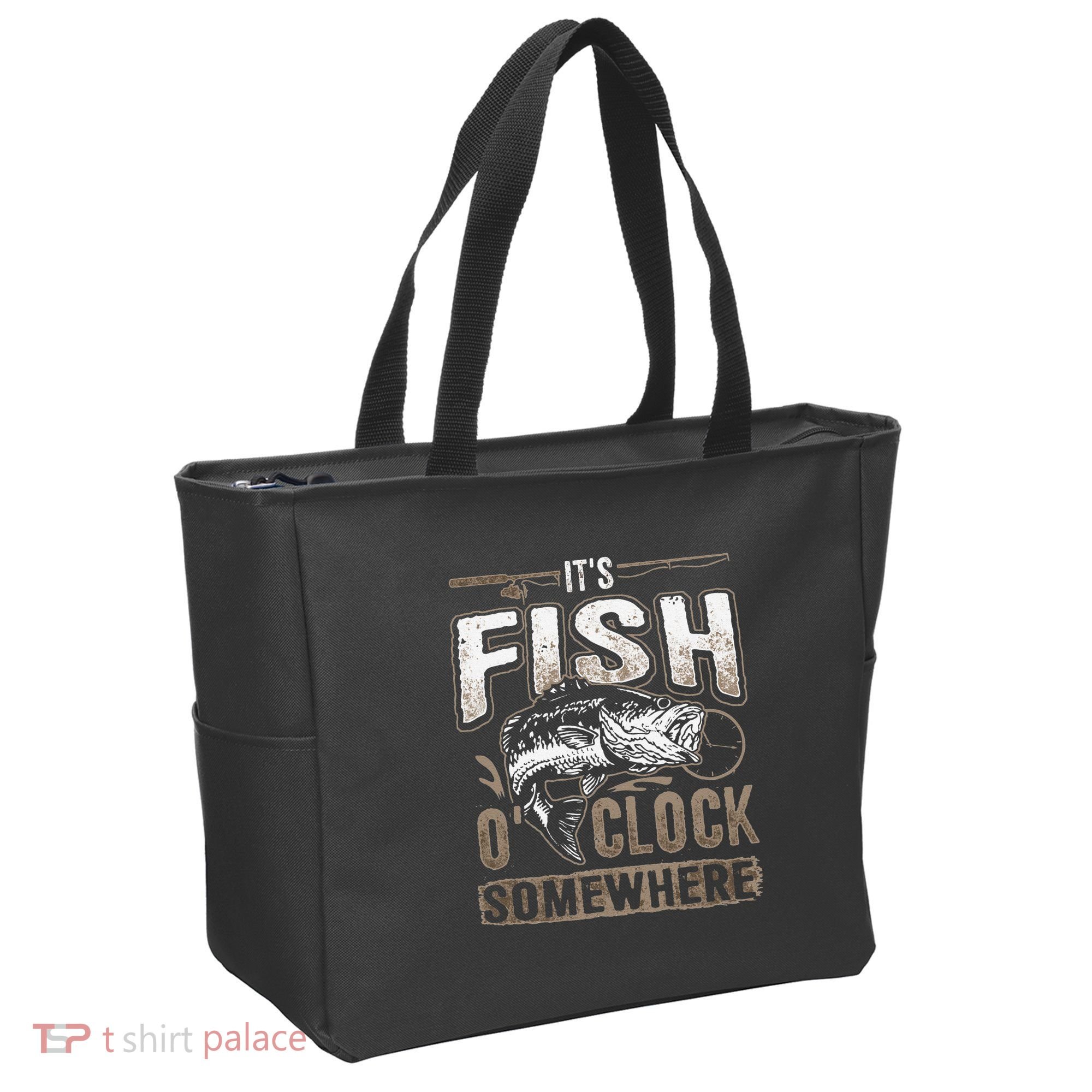 Its Fish Oclock SomewhereFunny Fishing Tote Bag