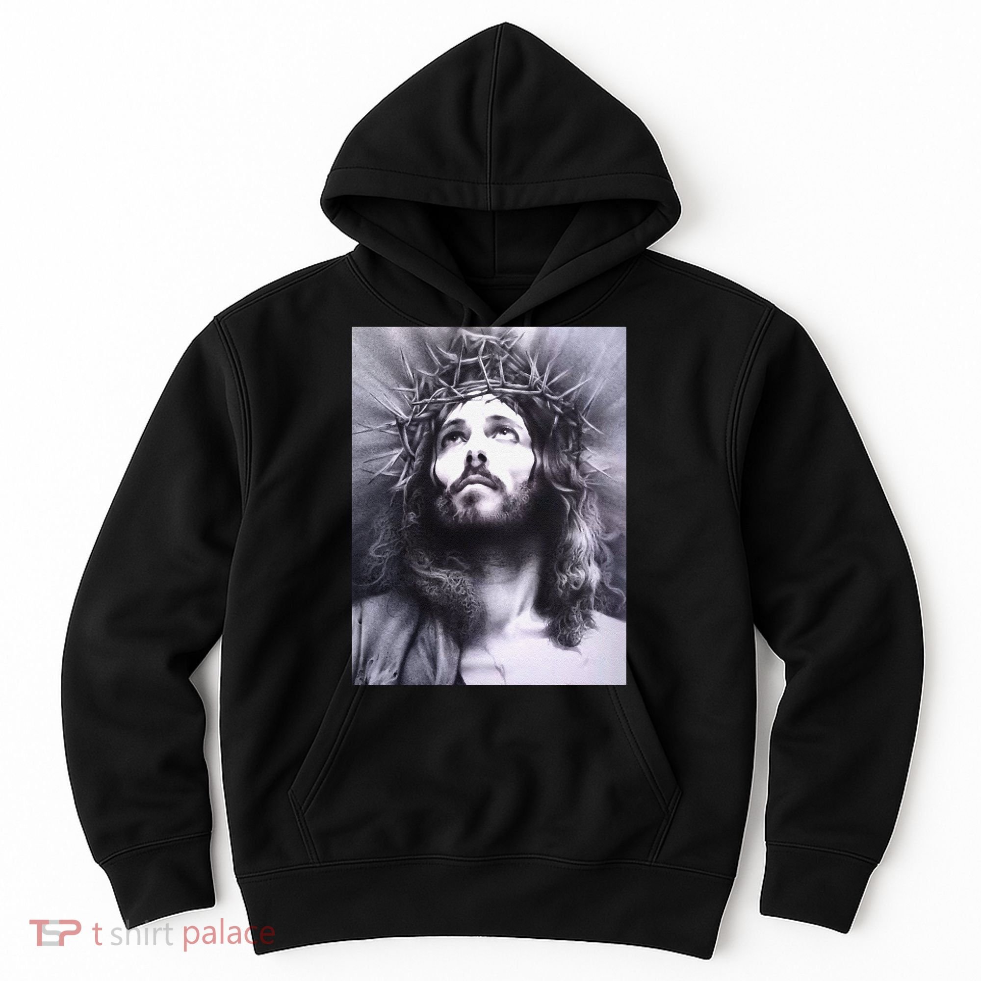 Image Face Of Jesus On A Cross With Crown Of Thorns Hoodie