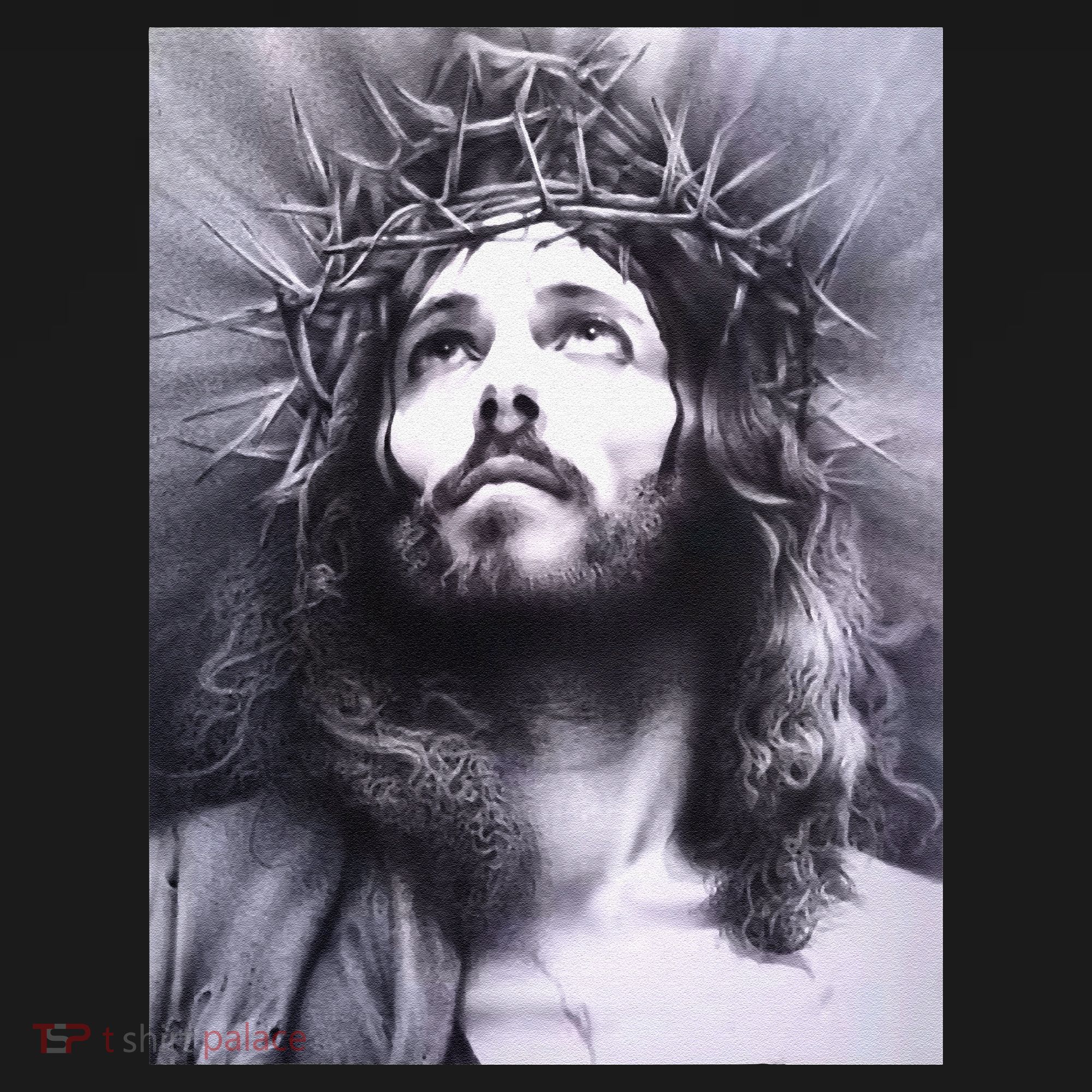 Image Face Of Jesus On A Cross With Crown Of Thorns Hoodie