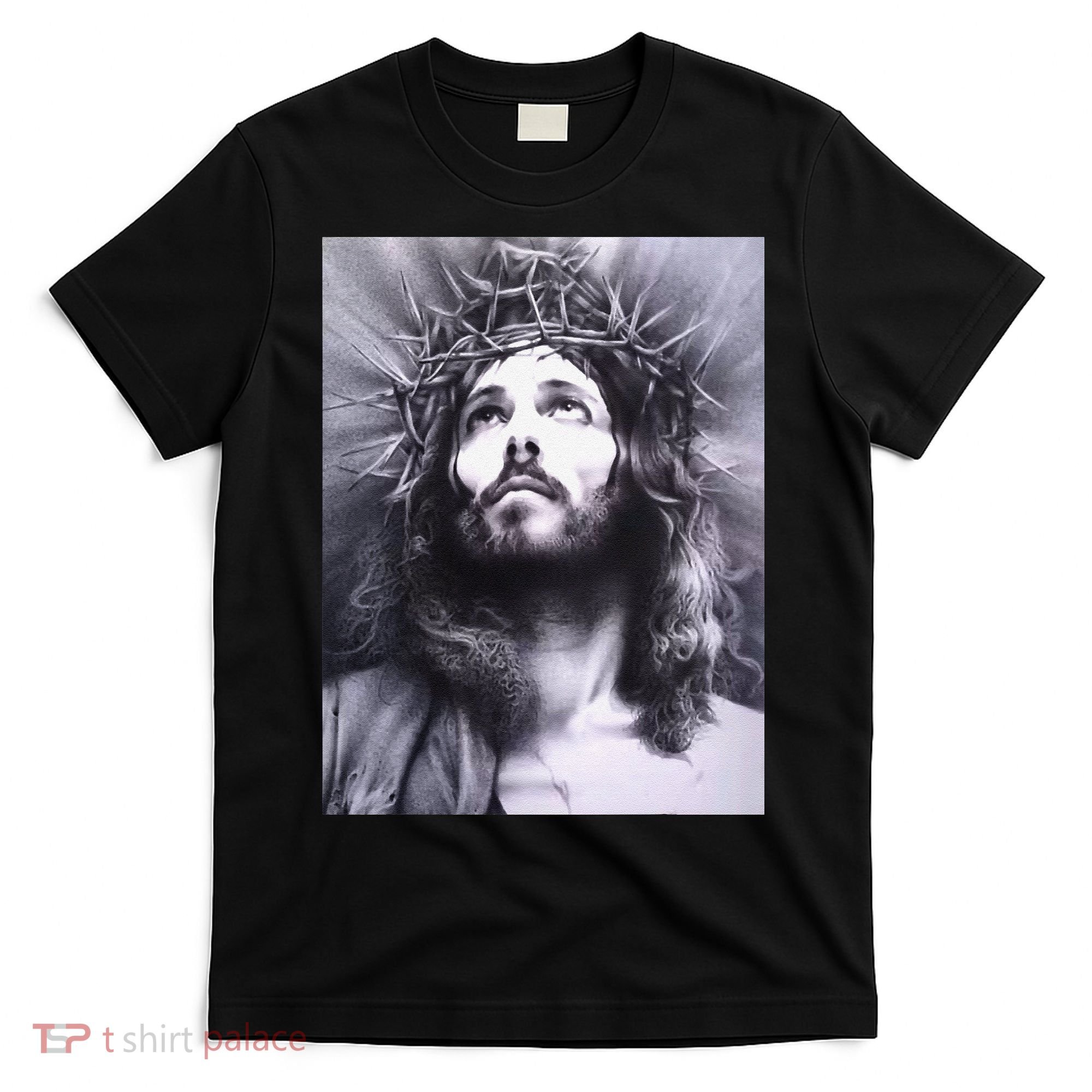 Image Face Of Jesus On A Cross With Crown Of Thorns T-Shirt