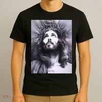 Image Face Of Jesus On A Cross With Crown Of Thorns T-Shirt thumb 3