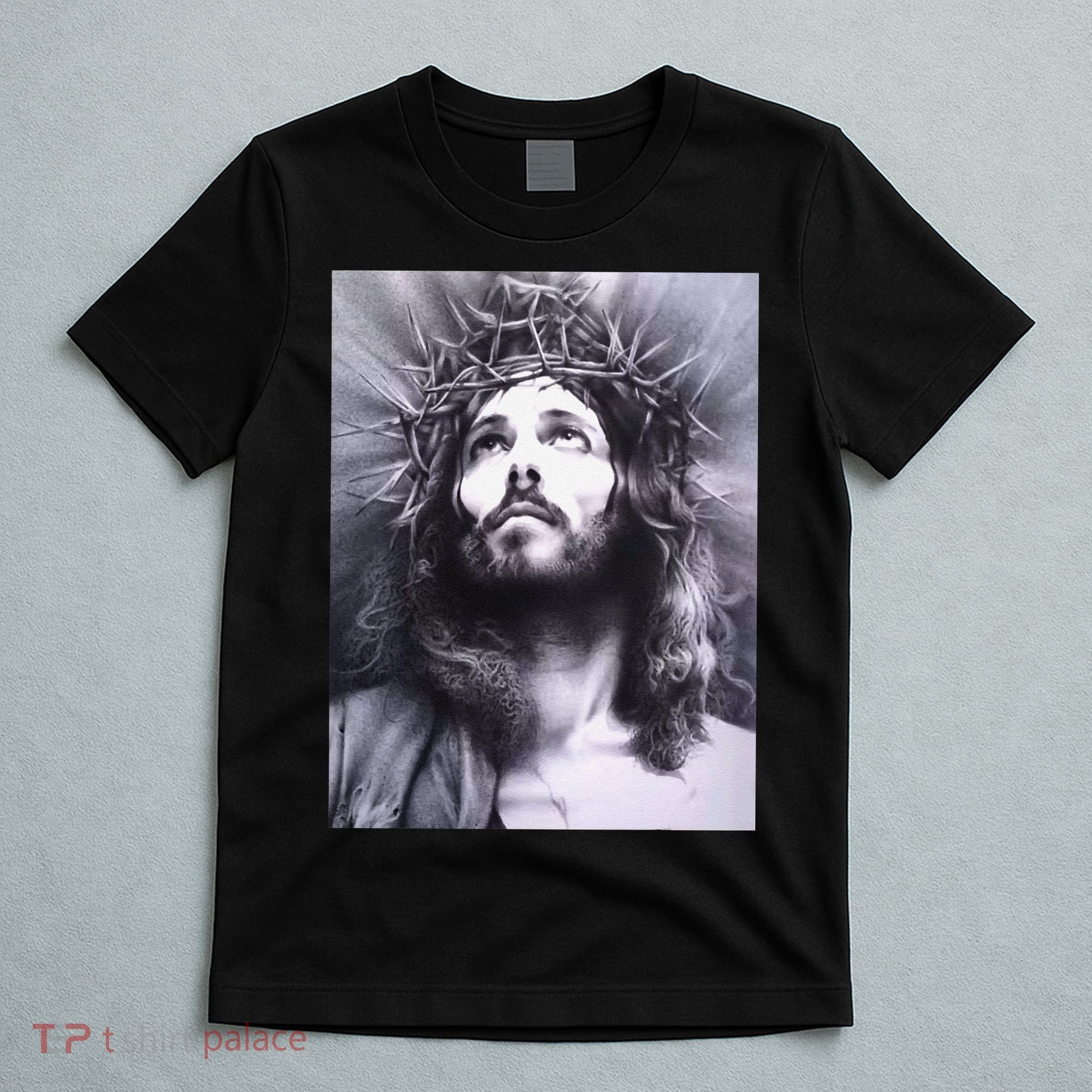 Image Face Of Jesus On A Cross With Crown Of Thorns T-Shirt