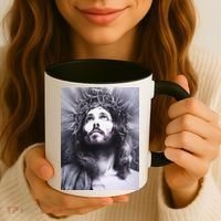 Image Face Of Jesus On A Cross With Crown Of Thorns Coffee Mug thumb 3