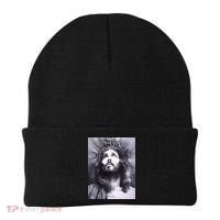 Image Face Of Jesus On A Cross With Crown Of Thorns Beanie thumb 0