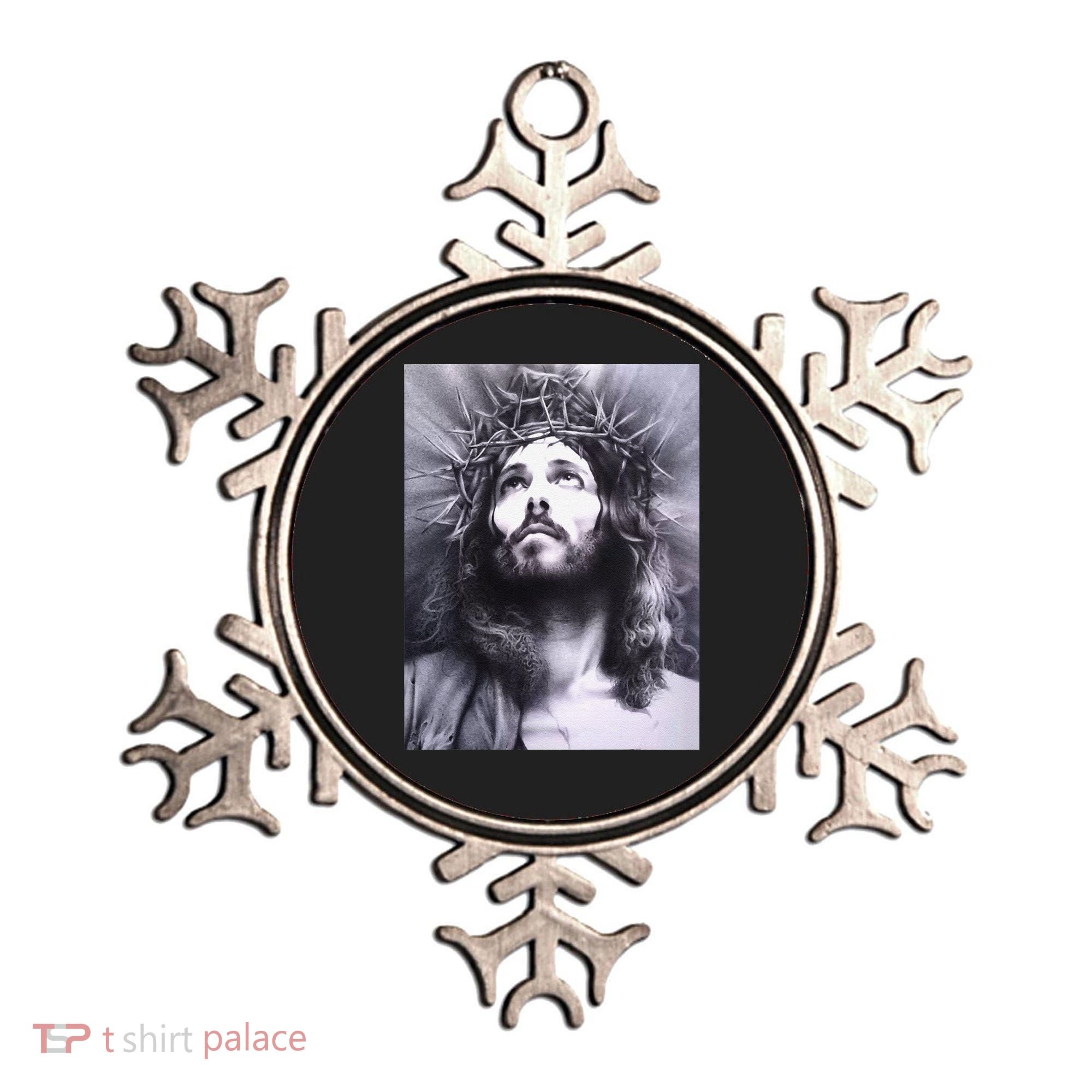 Image Face Of Jesus On A Cross With Crown Of Thorns Ornament