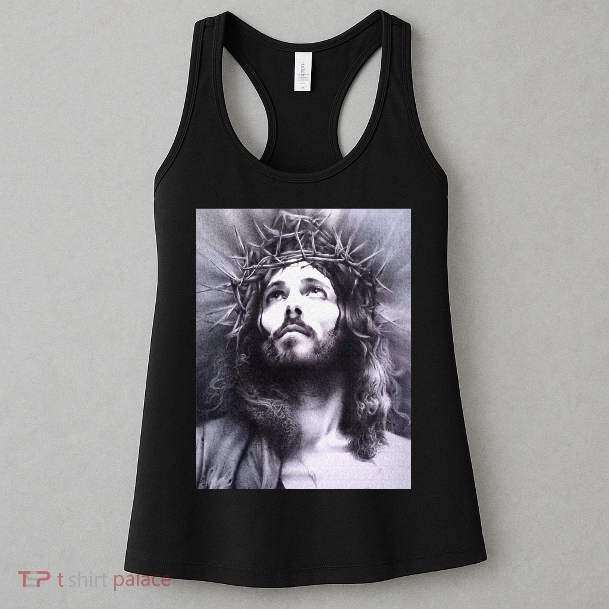 Image Face Of Jesus On A Cross With Crown Of Thorns Women's Tank Top