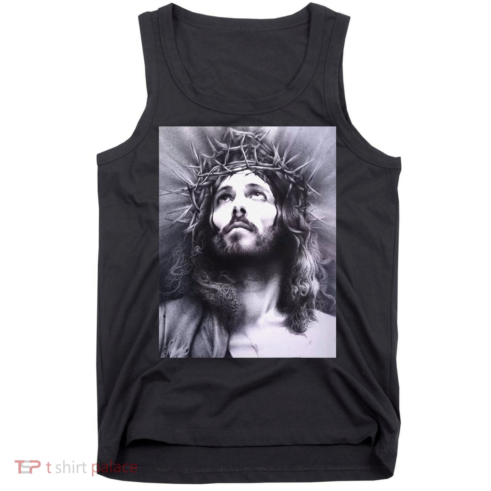 Image Face Of Jesus On A Cross With Crown Of Thorns Tank Top