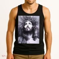 Image Face Of Jesus On A Cross With Crown Of Thorns Tank Top thumb 3