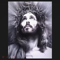 Image Face Of Jesus On A Cross With Crown Of Thorns Kids T-Shirt thumb 4