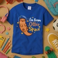 I'm From Otter Space Otter Pun Space Otter Cute Gift Kids T-Shirt thumb 3