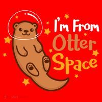 I'm From Otter Space Otter Pun Space Otter Cute Gift Santa Hat thumb 1