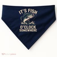 It's Fish O'Clock Somewhere USA-Made Doggie Bandana thumb 0