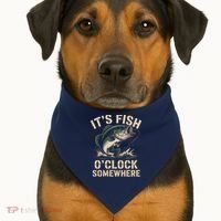 It's Fish O'Clock Somewhere USA-Made Doggie Bandana thumb 1