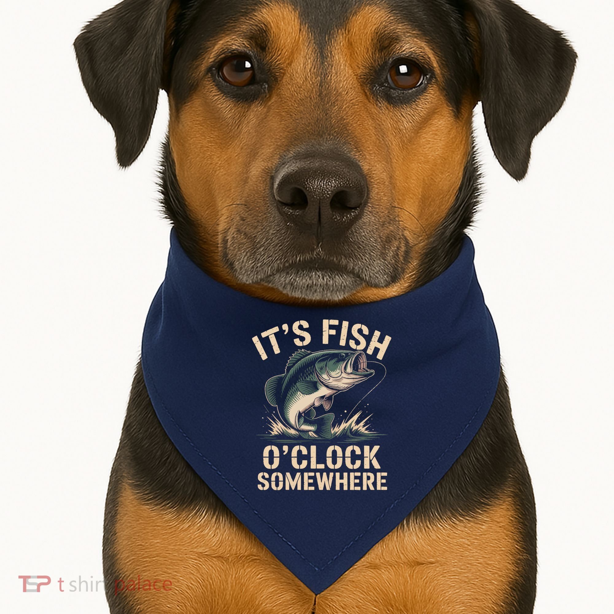 It's Fish O'Clock Somewhere USA-Made Doggie Bandana