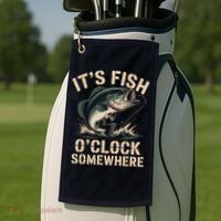 It's Fish O'Clock Somewhere Golf Towel thumb 2