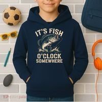 It's Fish O'Clock Somewhere Kids Hoodie thumb 2