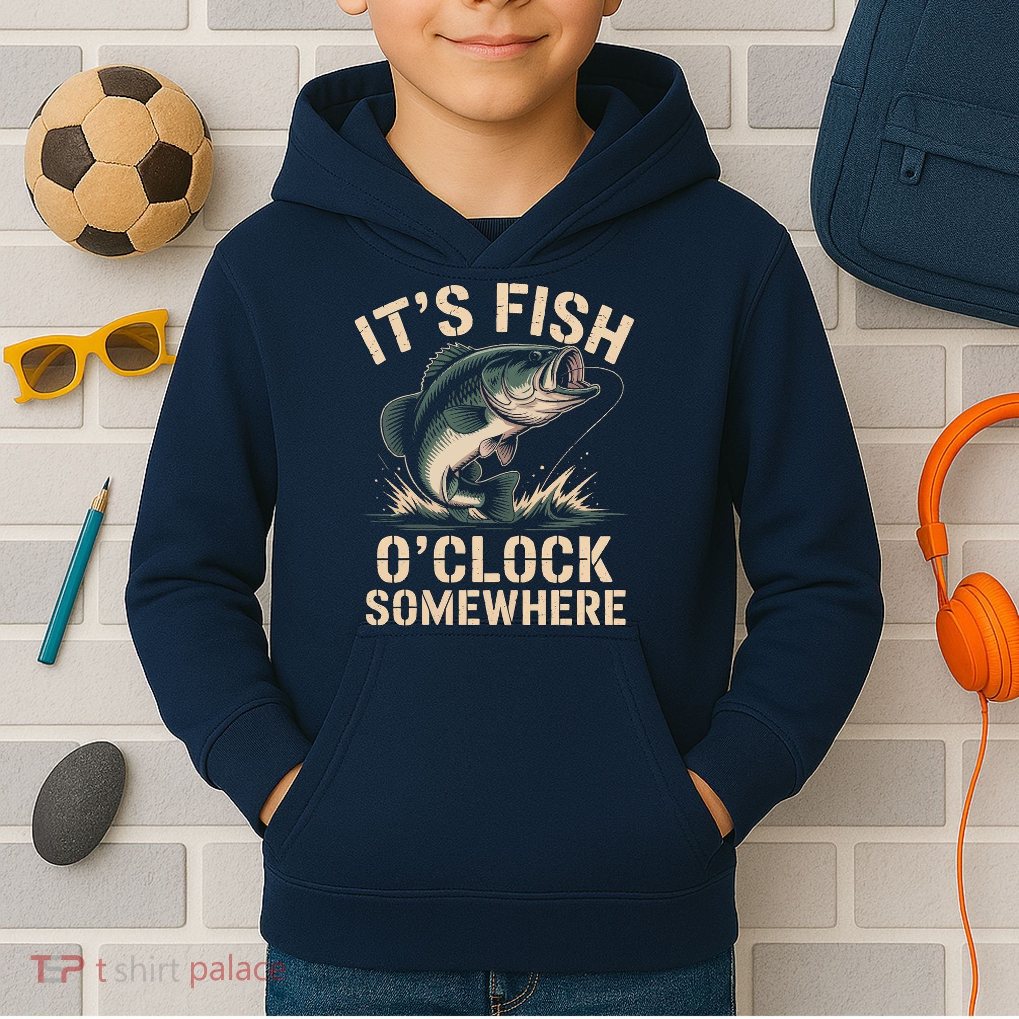 It's Fish O'Clock Somewhere Kids Hoodie